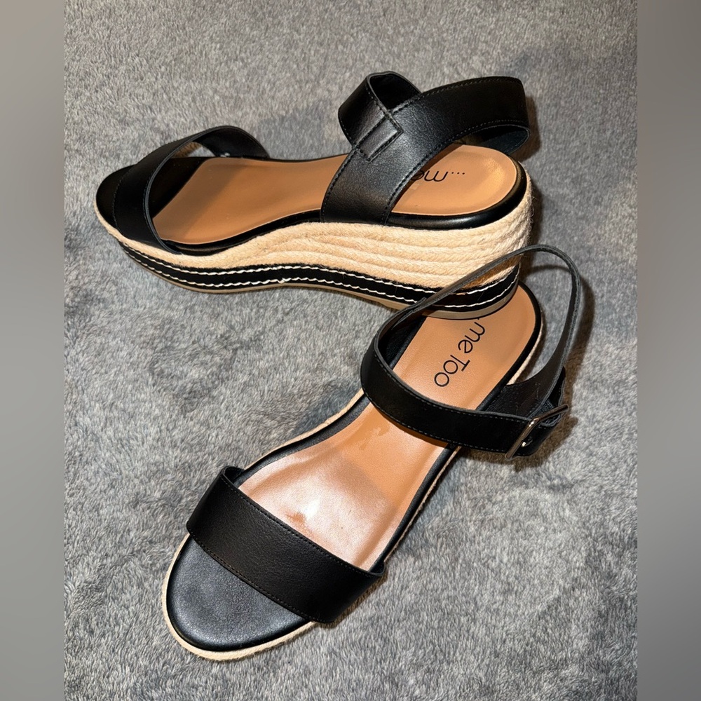 Me Too Black Espadrille Shoes with Platform Sole